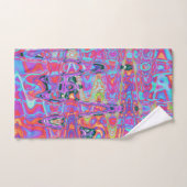 Kosmische Abstracte Regenboog Kleuren Retro Rimpel Bad Handdoek (Handdoek)