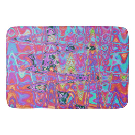 Kosmische Abstracte Regenboog Kleuren Retro Rimpel Badmat (Voorkant)