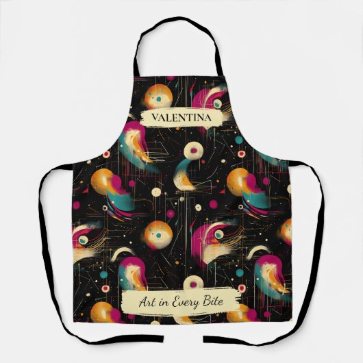 Kosmische Abstracte Splash Schort met aangepaste n (Voorkant)