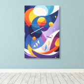 kosmische Abstracte stroming Canvas Afdruk (Insitu (Houten vloer))