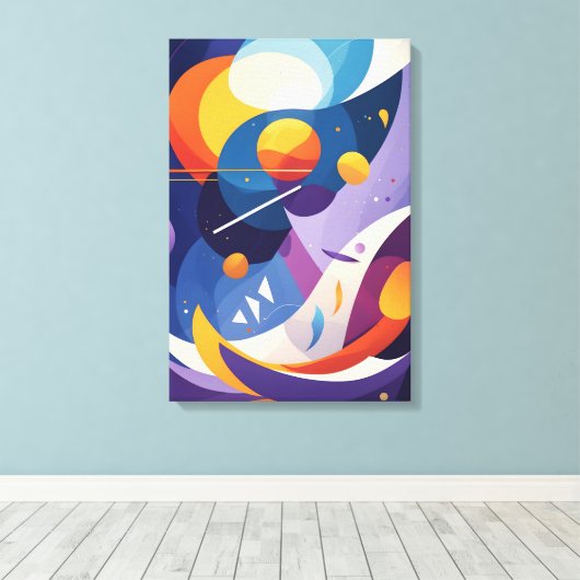 kosmische Abstracte stroming Canvas Afdruk (Insitu (Houten vloer))