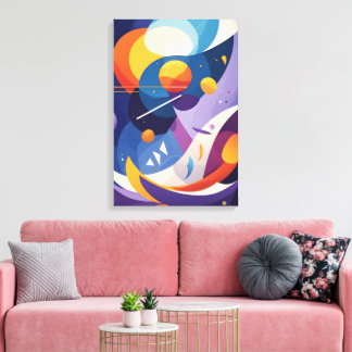 kosmische Abstracte stroming Canvas Afdruk