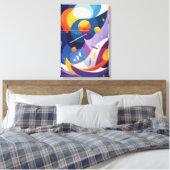 kosmische Abstracte stroming Canvas Afdruk (Insitu (Slaapkamer))