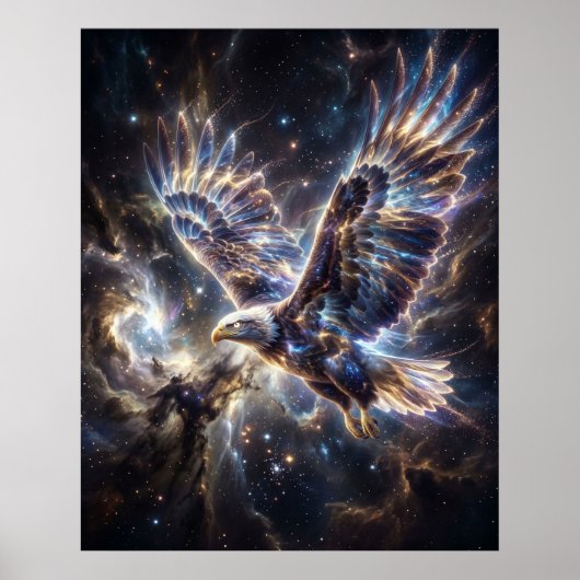 Kosmische Adelaar Sterrenstormvlucht Poster (Voorkant)