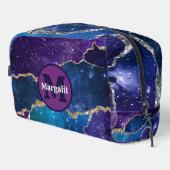 Kosmische Agaat Regenboog Holografische Dopp Kit Toilettasje (Rechterhoek)