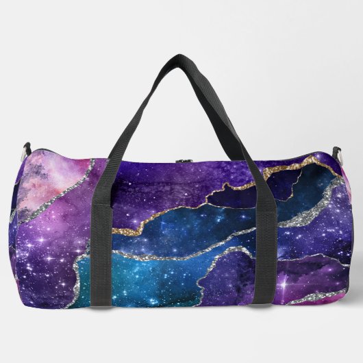 Kosmische Agaat Regenboog Holografische Grote Duff Plunjezak (Voorkant)