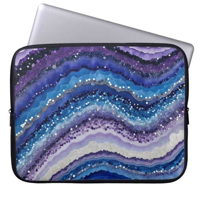 kosmische agaatgolven laptop sleeve (Voorkant)
