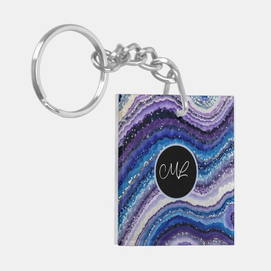 kosmische agaatgolven sleutelhanger (Voorkant Links)