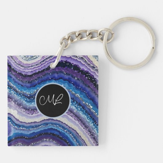 kosmische agaatgolven sleutelhanger (Achterkant)