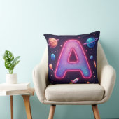 🚀 Kosmische Alfabet Letter A Raketten Sterren 🚀 Kussen (Stoel)