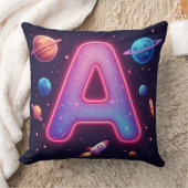 🚀 Kosmische Alfabet Letter A Raketten Sterren 🚀 Kussen (Deken)