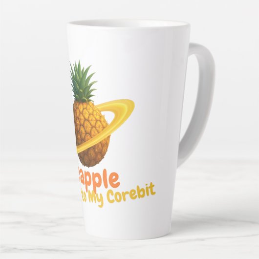 Kosmische ananas met Saturnus Ring Orbit Latte Mok (Rechterhoek)