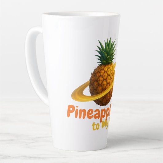 Kosmische ananas met Saturnus Ring Orbit Latte Mok (Linkerhoek)