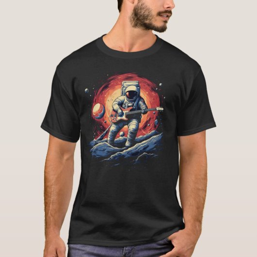 Kosmische astronaut gitarist t-shirt (Voorkant)