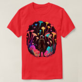 Kosmische Astronaut Magic Mushroom Forest Psychede T-shirt (Design voorkant)