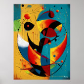 Kosmische baanabstractie in turquoise en mandarijn poster (Voorkant)