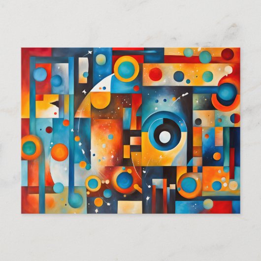 Kosmische Baancirkel Abstracte Compositie Briefkaart (Voorkant)