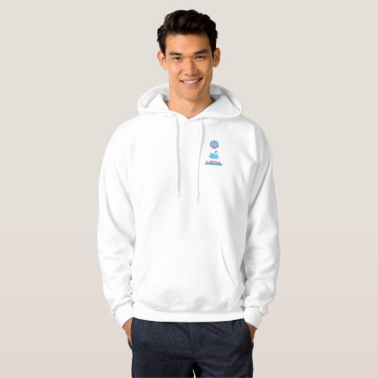 Kosmische Balans Lijnkunst Hemelse Zwaan Hoodie (Voorkant volledig)