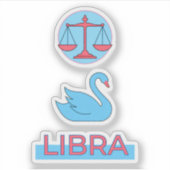 Kosmische Balans Lijnkunst Hemelse Zwaan Sticker (Voorkant)