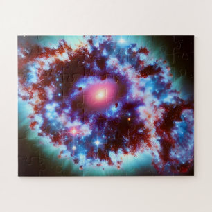 Kosmische ballast van paarse en blauwe, leuke ruim legpuzzel