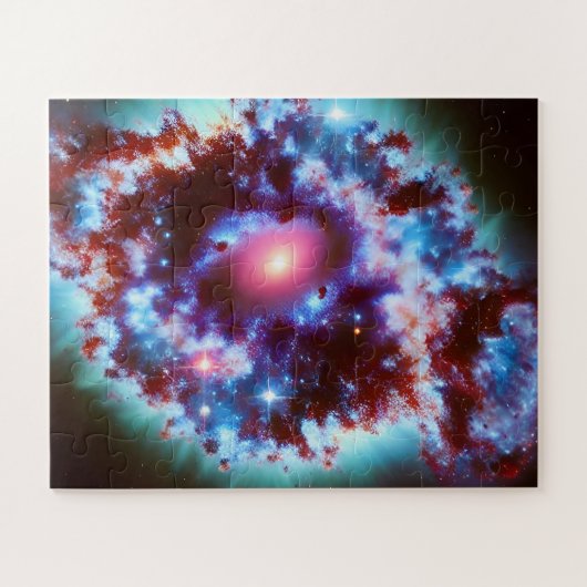 Kosmische ballast van paarse en blauwe, leuke ruim legpuzzel (Horizontaal)