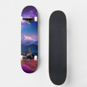 Kosmische Berg Neon Melkweg Natuur Fantasie Persoonlijk Skateboard