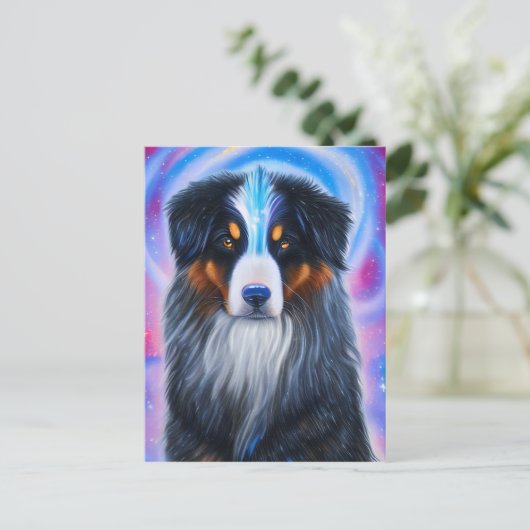 Kosmische Berner Berg Hond Briefkaart (Staand voorkant)