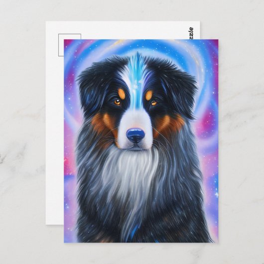 Kosmische Berner Berg Hond Briefkaart (Voorkant / Achterkant)