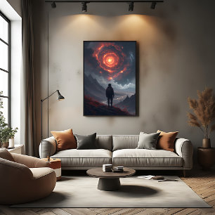 Kosmische Beschouwing Vuurwervel Canvas Afdruk