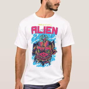 Kosmische bezoeker: het buitenaardse ontwerp t-shirt