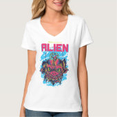 Kosmische Bezoeker: Het Buitenaardse Ontwerp T-shirt (Voorkant)