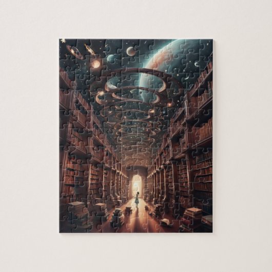 kosmische bibliotheek legpuzzel (Verticaal)