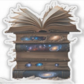 Kosmische Bibliotheek: Magische Sticker van Boeken (Voorkant)
