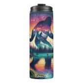 Kosmische Bigfoot: Mountain Lake Mystery Thermosbeker (Voorkant)