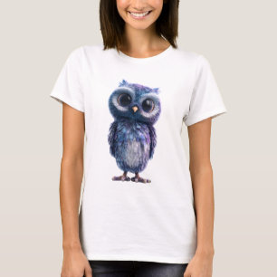 Kosmische Blauwe Nevel Uil Sterrenstelsel Vogel Vr T-shirt