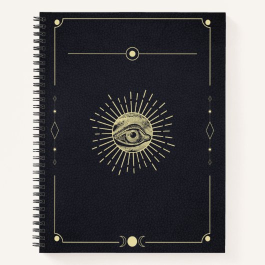 Kosmische blik - Gouden Esoterisch Ontwerp Notitieboek (Voorkant)
