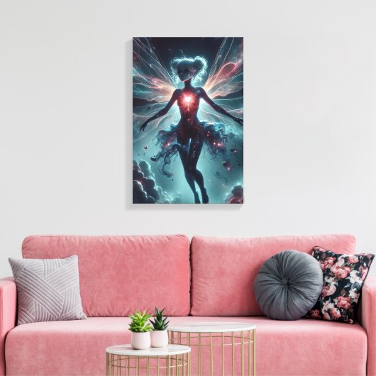 kosmische bloei canvas afdruk (Insitu (Woonkamer))