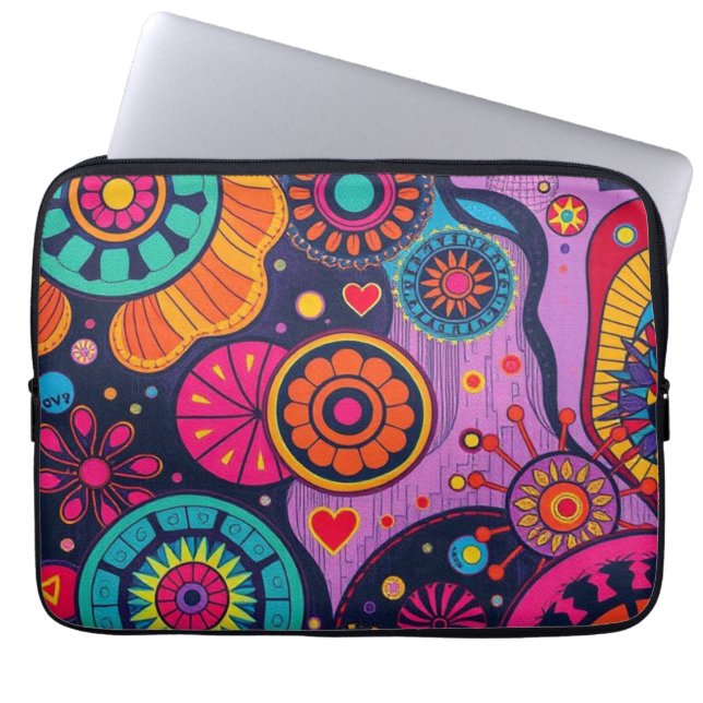kosmische bloei laptop sleeve (Voorkant)