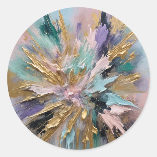 kosmische bloei ronde sticker (Voorkant)