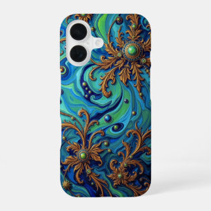 Kosmische bloei: surrealistische energiestroom iPhone 16 hoesje