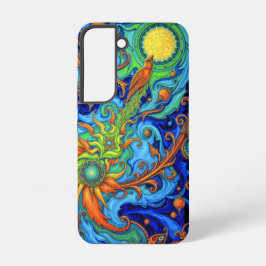 Kosmische bloei: surrealistische energiestroom samsung galaxy hoesje