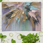 kosmische bloei theedoek (Gevouwen)