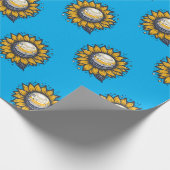 Kosmische Bloem Blauw Cadeaupapier (Hoek)