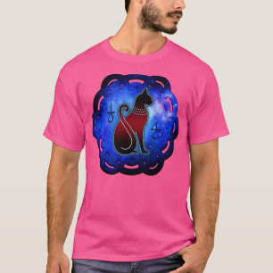 Kosmische bloem van het leven Egyptische kat magie T-shirt