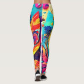 Kosmische bloemenfusie leggings (Achterkant)
