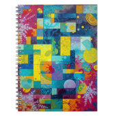 Kosmische bloementuin: Abstract mozaïek van dromen Notitieboek (Voorkant)