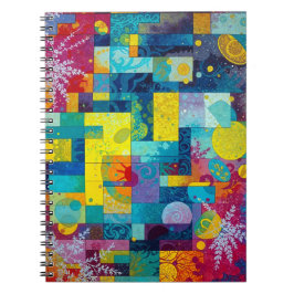 Kosmische bloementuin: Abstract mozaïek van dromen Notitieboek