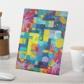 Kosmische bloementuin: Abstract mozaïek van dromen Reclamebord Met Voetstuk (Insitu)