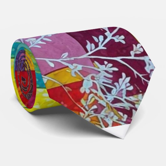 Kosmische bloementuin: Abstract mozaïek van dromen Stropdas (Opgerold)
