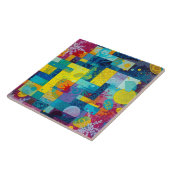 Kosmische bloementuin: Abstract mozaïek van dromen Tegeltje (Zijkant)